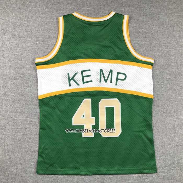 Shawn Kemp NO 40 Camiseta Nino Seattle SuperSonics Retro Historic Verde